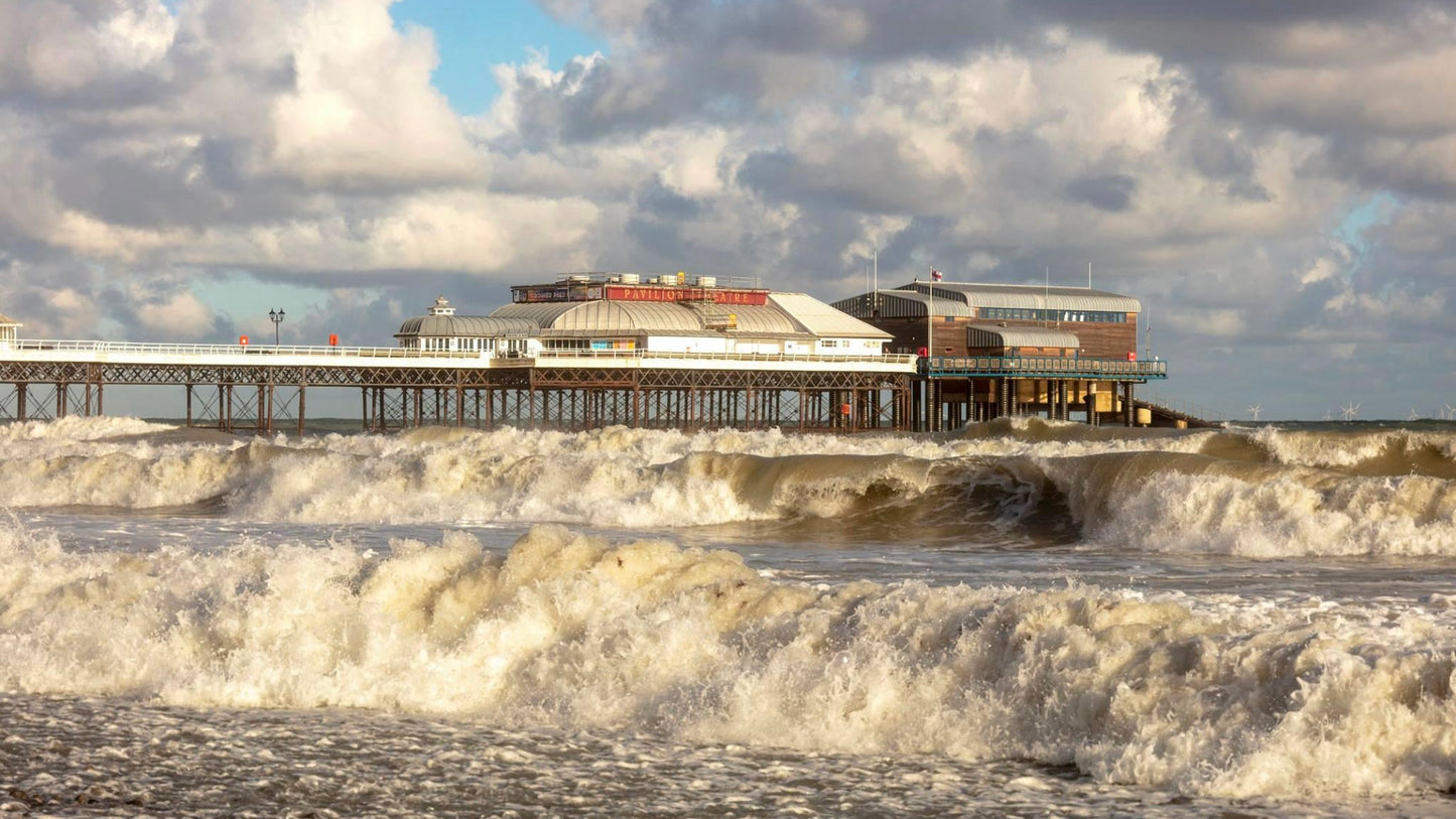 Cromer Pier Rough Sea Landscape Version